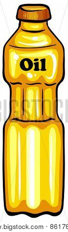 Close up bottle of vegetable oil
