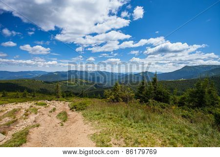 Mountain view from the top of Goverli, Carpathians