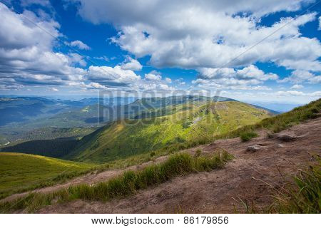Mountain view from the top of Goverli, Carpathians