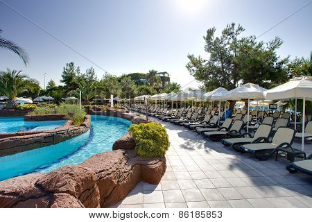 Entertainment complex and pool. Side. Turkey