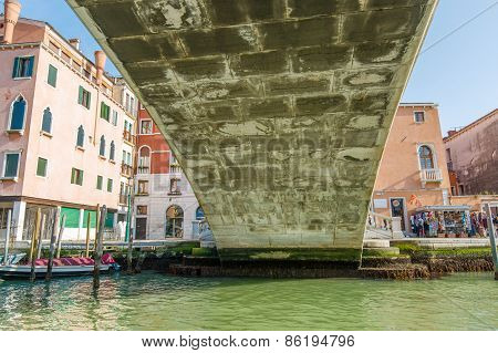 Venice, Italy - Mar 18 - Degli Scalzi Bridge On Canal Grande In Venice, Italy