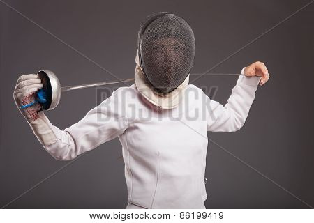 Female fencer with sword