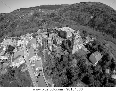 Aerial view on small village ZavrÃ?ÃÂ¡je in Istria, Croatia.