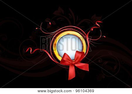 Gloden Ring And Red Ribbon