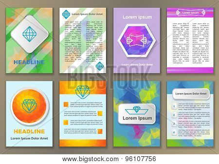 Set of fliers with abstract backgrounds