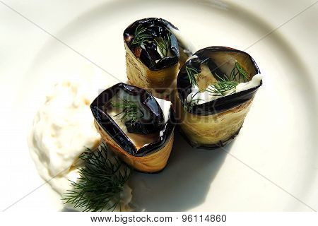 Appetizer with eggplant
