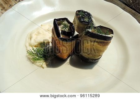 Appetizer with eggplant