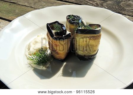 Appetizer with eggplant