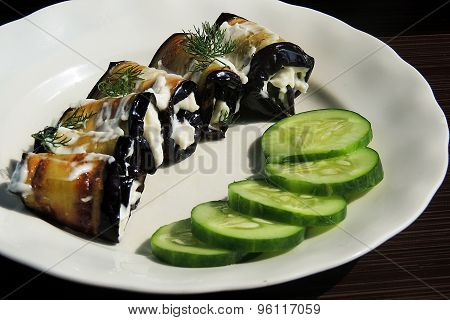 Appetizer with eggplant