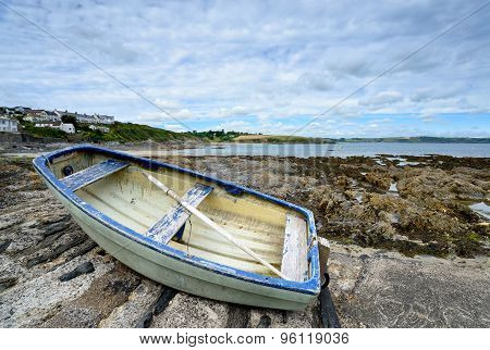 Boat At Portscatho On The Cornish Coastline