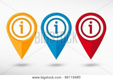 Information map pointer, vector illustration. Flat design style
