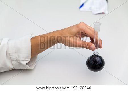 Doctor At Work, Detail Of Chemical Test  On Laboratory
