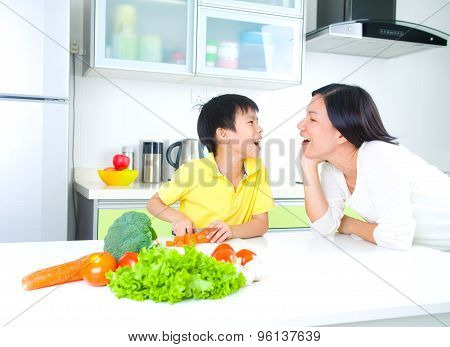 Asian Family Kitchen Lifestyle