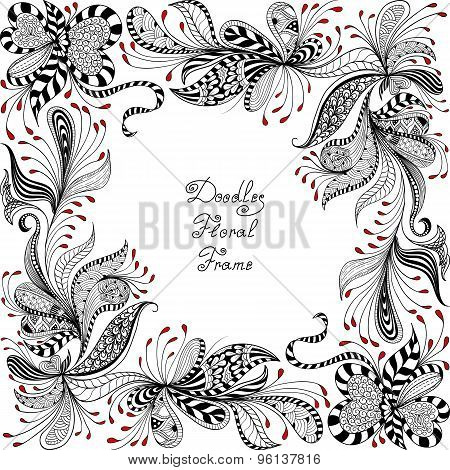 vector red, black and white floral pattern