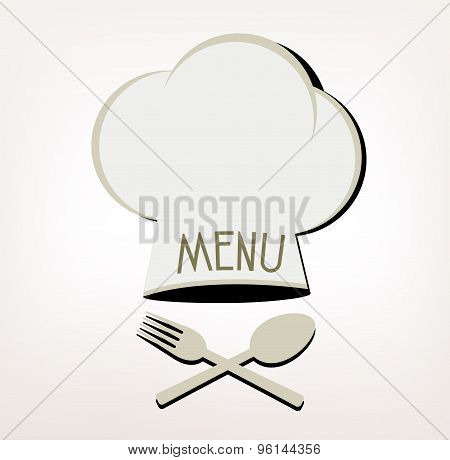 Chef hat restaurant menu white