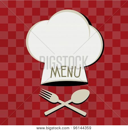 Chef hat restaurant menu red