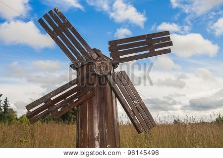 vintage wood small windmill