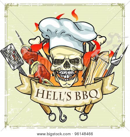 BBQ Grill label design - Hells BBQ
