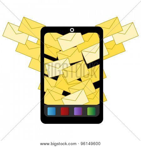 An image of an icon for spam email to digital device.