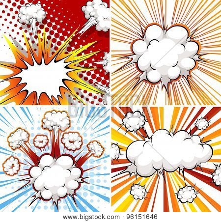 Explosion template in four different designs