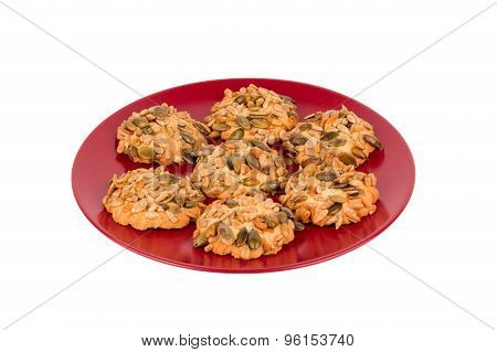 Cookies with sunflower and pumpkin seeds.