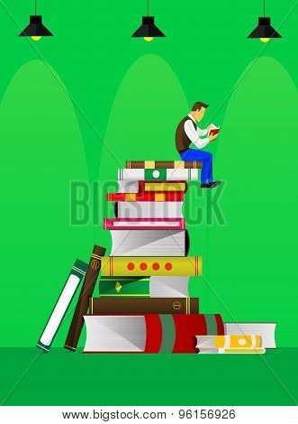 Boy reading a book