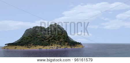 Tropical Island in the Ocean