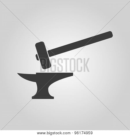 The smithy icon. Forge and stithy, blacksmith symbol. Flat