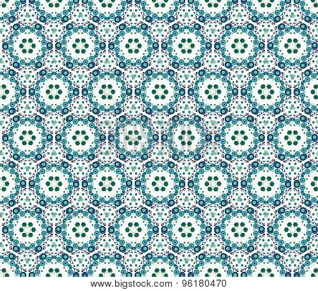 Seamless vector flower pattern on white background.