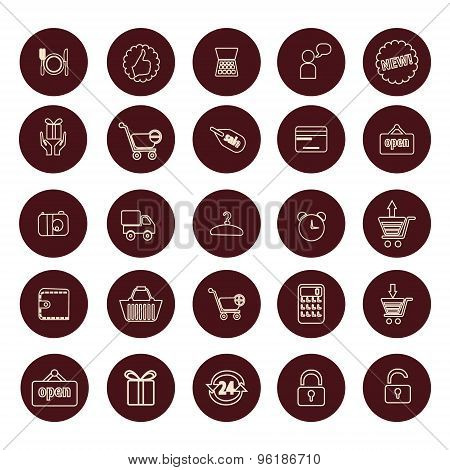 Shopping And Retail Related Icons Set - Simplines Series.