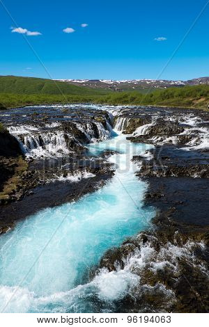 The beautiful Bruarfoss in Iceland