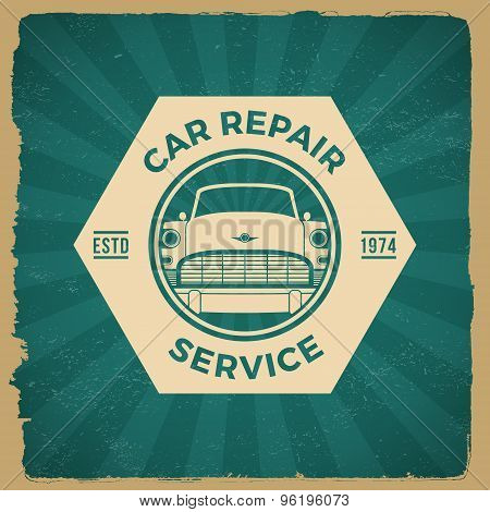 Car Repair Service Label