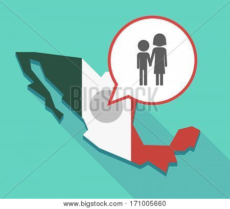 Long Shadow Mexico Map With A Childhood Pictogram