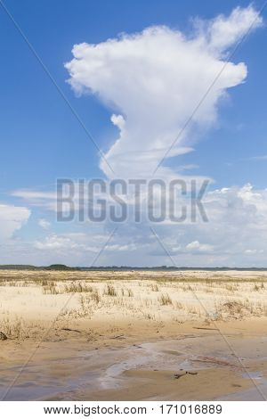 Dunes And Beautiful Cloud Formation In Tavare City