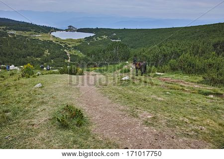 Amazing Panorama to Bezbog lake, Pirin Mountain, Bulgaria