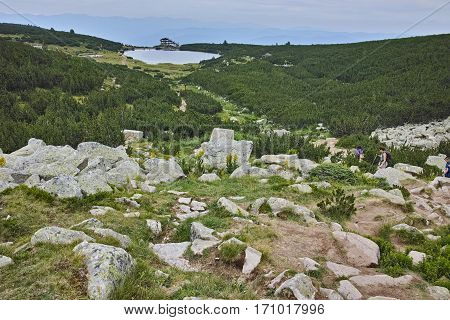 Amazing Panorama to Bezbog lake, Pirin Mountain, Bulgaria
