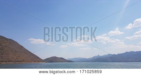 Beautiful river with sunrise,vintage style,Samprasob river landscape with multicolored sunrise. Lake landscape. Beautiful landscape with golden sunset.