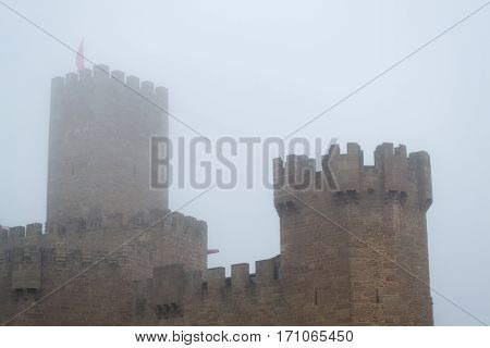 Castle Of Xavier On A Foggy Day (spain)