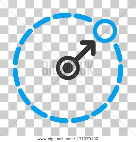 Round Area Border icon. Vector illustration style is flat iconic bicolor symbol blue and gray colors transparent background. Designed for web and software interfaces.