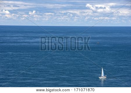 seascape at Land's End, Penwith Peninsula, Cornwall, England, most westerly point of England on the Penwith peninsula eight miles from Penzance on the Cornish coast