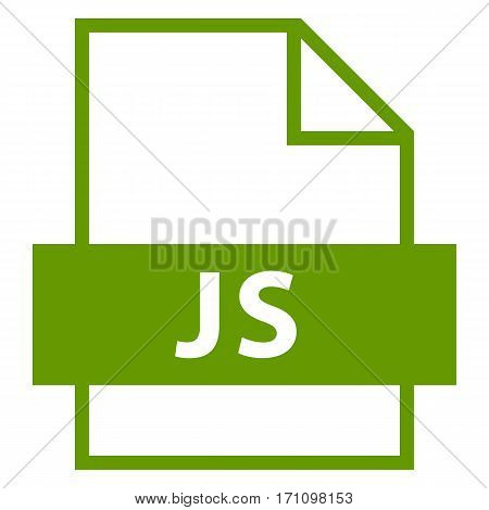 Use it in all your designs. Filename extension icon JS Java Script in flat style. Quick and easy recolorable shape. Vector illustration a graphic element.