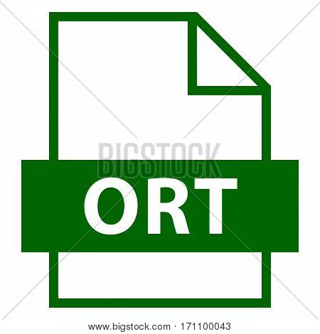 Use it in all your designs. Filename extension icon ORT Rich Text Editor Document in flat style. Quick and easy recolorable shape. Vector illustration a graphic element.
