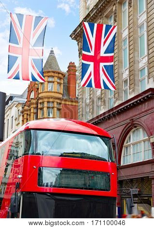 London bus Oxford Street W1 Westminster in UK England