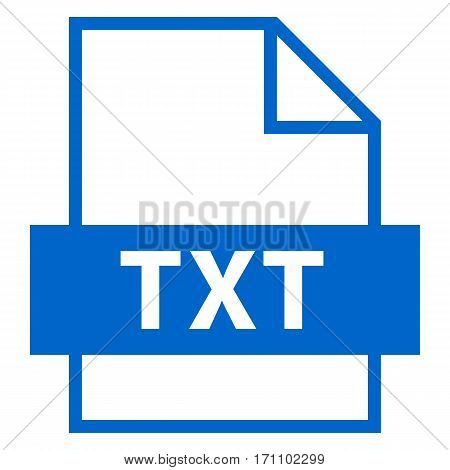 Use it in all your designs. Filename extension icon TXT Document file format in flat style. Quick and easy recolorable shape. Vector illustration a graphic element.