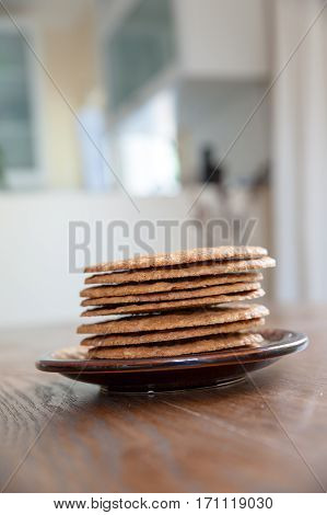 Smoothie And Biscuits On A Wooden Table