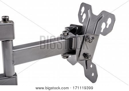 Black bracket for TV on a white background isolation