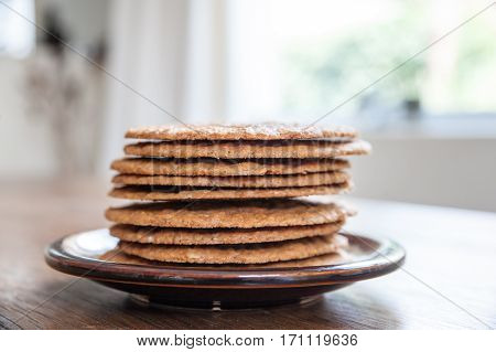 Smoothie And Biscuits On A Wooden Table