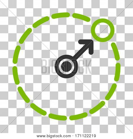 Round Area Border icon. Vector illustration style is flat iconic bicolor symbol eco green and gray colors transparent background. Designed for web and software interfaces.