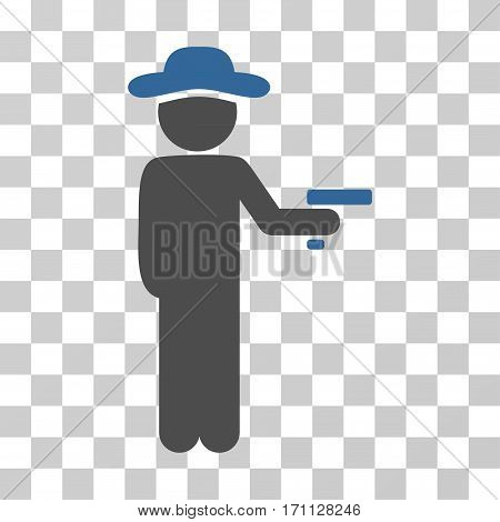 Gentleman Robber icon. Vector illustration style is flat iconic bicolor symbol cobalt and gray colors transparent background. Designed for web and software interfaces.