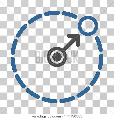 Round Area Border icon. Vector illustration style is flat iconic bicolor symbol cobalt and gray colors transparent background. Designed for web and software interfaces.
